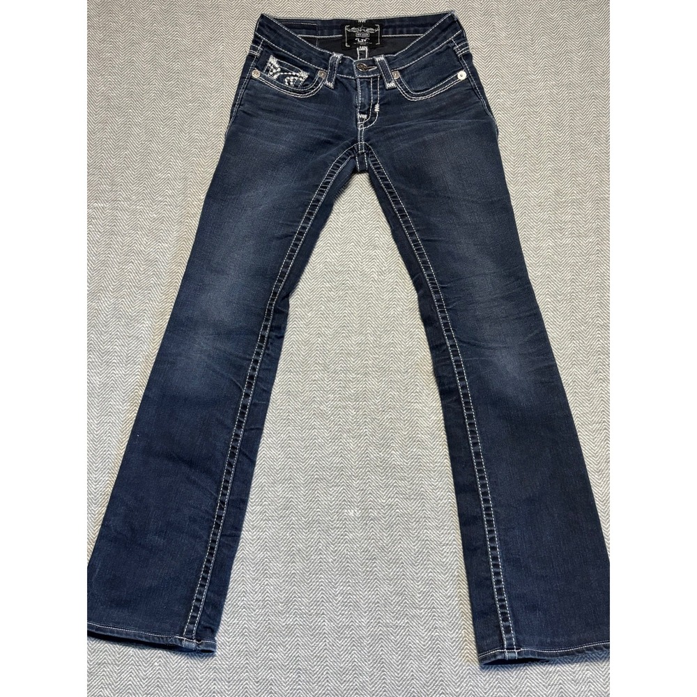 BIG STAR LIV Jeans Womens 25XL Dark Wash Bootcut Embellished Pockets